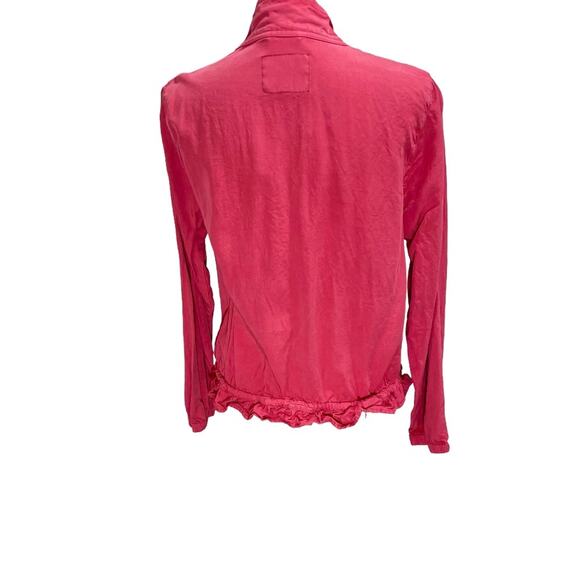 Sanctuary Drawstring Zipper Jacket Garnet Rose Lightweight Casual Size Medium - Picture 8 of 11